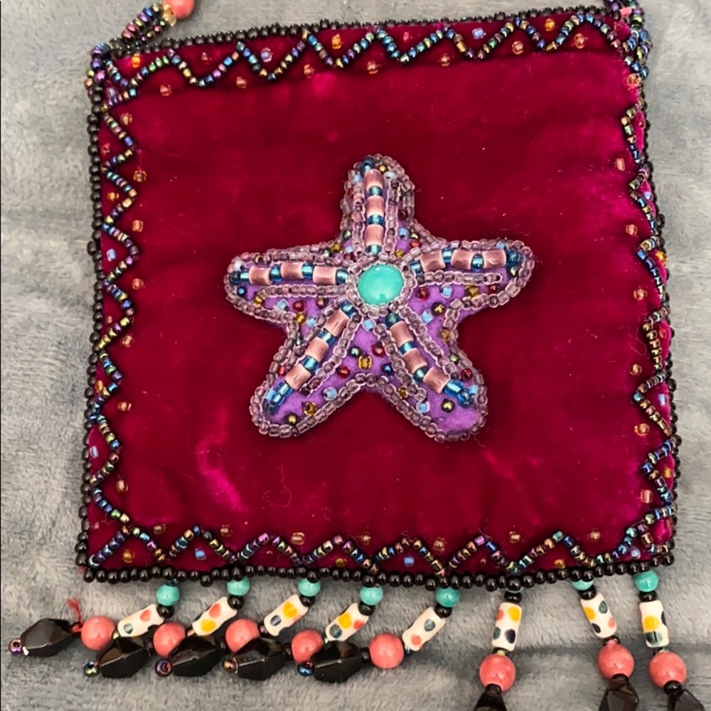 Velvet beaded small crossbody purse - Picture 6 of 6